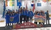 Women's speed skating relay team wins a bronze medal
